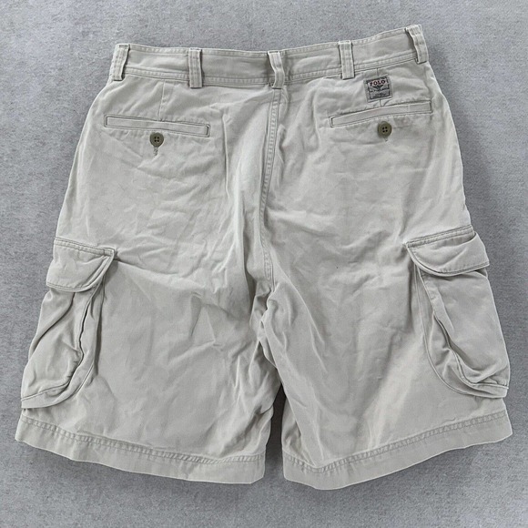 Vintage Polo Ralph Lauren Bleecker Paratrooper Khaki Military Cargo Shorts Men34 - Picture 2 of 13